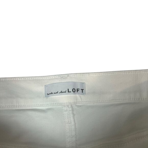 LOFT High Rise The Kick Crop Jeans Size 33/16 White Denim Bootcut Ankle 763039 - Picture 6 of 10